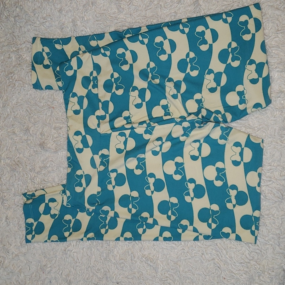 Lularoe Minnie Mouse Blue & White Buttery Soft Legging One Size - Picture 4 of 8